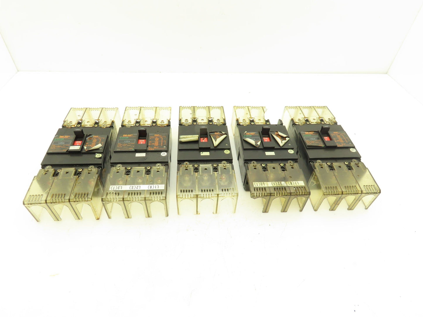 Fuji EA203B Circuit Breaker 150A 125A 550VAC 3-Pole Mixed Lot of 5