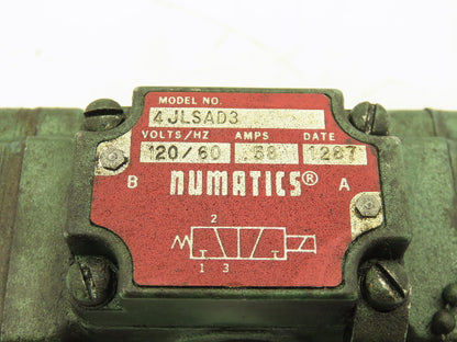 Numatics 4JLSAD3 Pneumatic Air Solenoid Valve 1/2" NPT 3-Way 120VAC