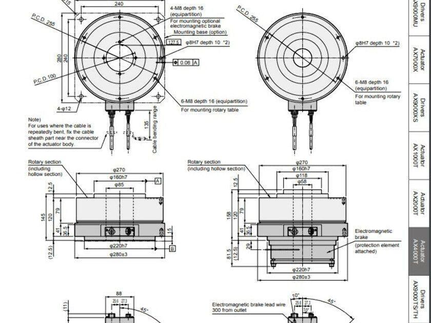 CKD Absodex AX4075TS-DM20-P3-S-U5 Rotary Indexer Actuator Drive 200V 3PH 127rpm