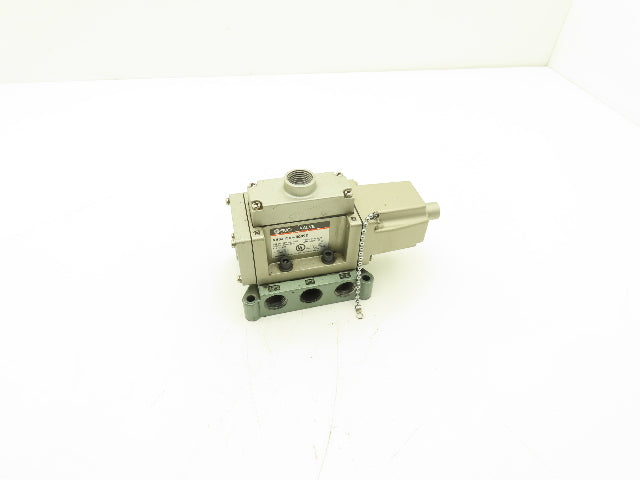 SMC NVS4134-0009D Pneumatic Air Solenoid Valve 1/2" NPT 150 psi 120VAC 115°F