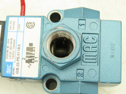 MAC PED-611BAAA Pneumatic Air Solenoid Valve 24VDC 3/8" NPT 30-150 psi Lot of 5