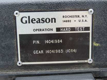 Gleason Operation Hard Test Kit Gear 14041983 (10X4) & Pin 14041984