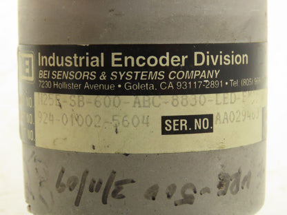 BEI H25E-SB-600-ABC-8830-LED-EM16 Rotary Incremental Encoder 3/8" Shaft 5VDC