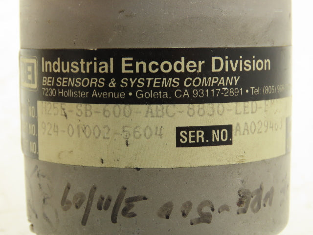 BEI H25E-SB-600-ABC-8830-LED-EM16 Rotary Incremental Encoder 3/8" Shaft 5VDC