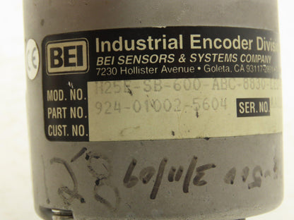 BEI H25E-SB-600-ABC-8830-LED-EM16 Rotary Incremental Encoder 3/8" Shaft 5VDC