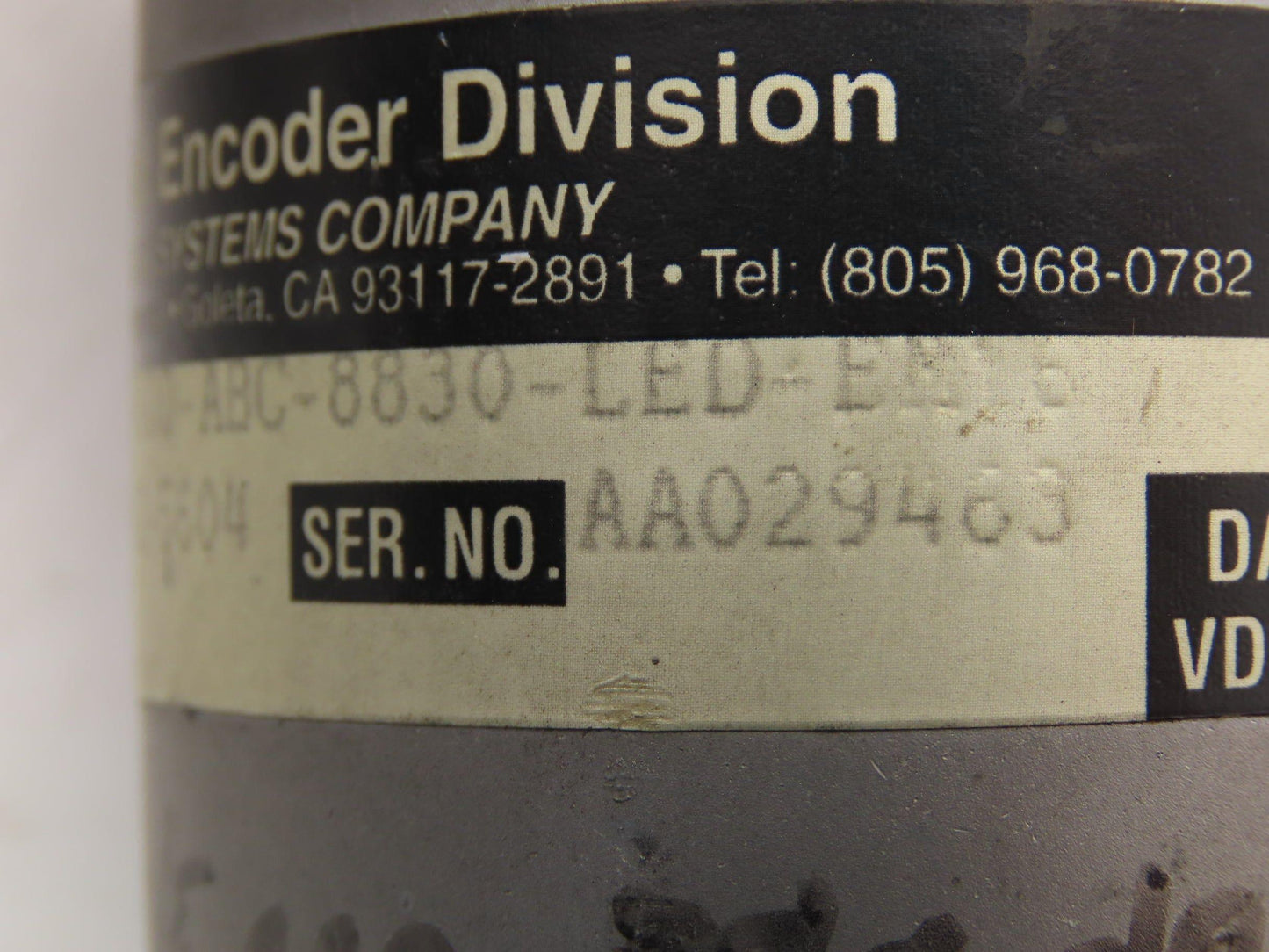 BEI H25E-SB-600-ABC-8830-LED-EM16 Rotary Incremental Encoder 3/8" Shaft 5VDC