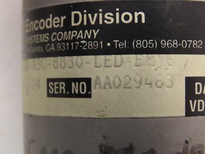 BEI H25E-SB-600-ABC-8830-LED-EM16 Rotary Incremental Encoder 3/8" Shaft 5VDC