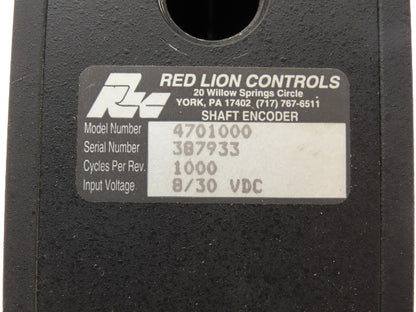 Red Lion 4701000 Rotary Incremental Encoder Pulse Generator 3/8" Shaft 8-30VDC