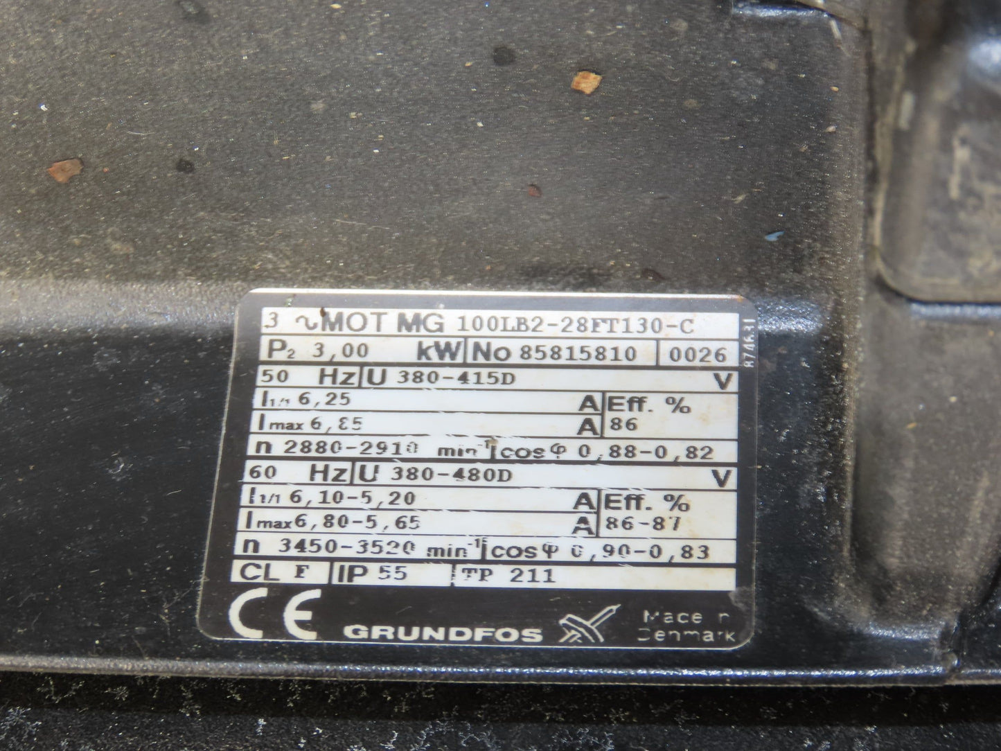 Grundfos CRN16-30/2 A-P-G-AUUE Coolant Pump 18m³/h 3kw 480V 3PH 2" DN50