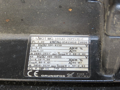 Grundfos CRN16-30/2 A-P-G-AUUE Coolant Pump 18m³/h 3kw 480V 3PH 2" DN50