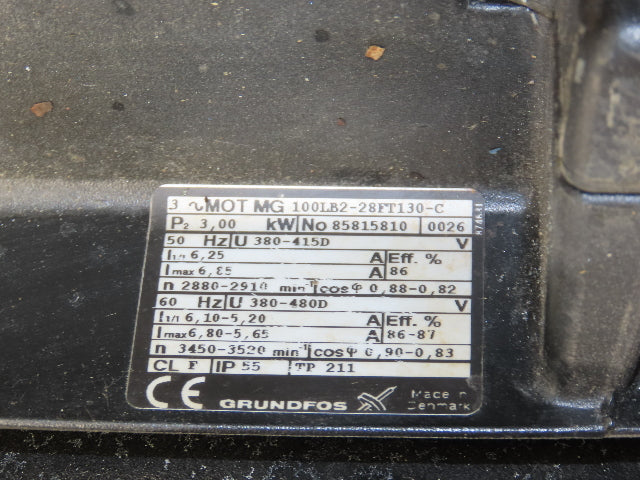 Grundfos CRN16-30/2 A-P-G-AUUE Coolant Pump 18m³/h 3kw 480V 3PH 2" DN50