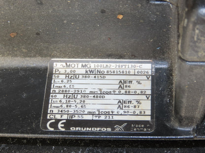 Grundfos CRN16-30/2 A-P-G-AUUE Coolant Pump 18m³/h 3kw 480V 3PH 2" DN50