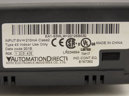 Automation Direct EA1-S3MLW Operator Interface HMI Panel 5V 210mA 128x64 LED