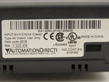 Automation Direct EA1-S3MLW Operator Interface HMI Panel 5V 210mA 128x64 LED