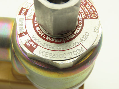 Versa VXX-4324-H-XX-10-A120 Pneumatic Solenoid Valve 4-Way 3-Pos 1/4"npt 120VAC