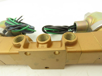 Versa VXX-4324-H-XX-10-A120 Pneumatic Solenoid Valve 4-Way 3-Pos 1/4"npt 120VAC