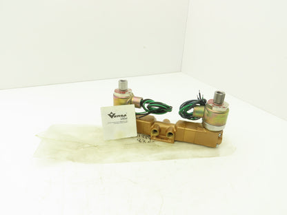 Versa VXX-4324-H-XX-10-A120 Pneumatic Solenoid Valve 4-Way 3-Pos 1/4"npt 120VAC