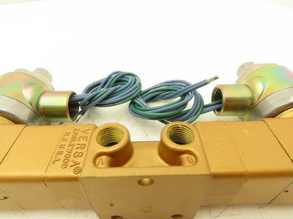 Versa VXX-4324-H-XX-38C-10 Pneumatic Solenoid Valve 4-Way 3-Pos 1/4"npt 120VAC