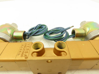 Versa VXX-4324-H-XX-38C-10 Pneumatic Solenoid Valve 4-Way 3-Pos 1/4"npt 120VAC