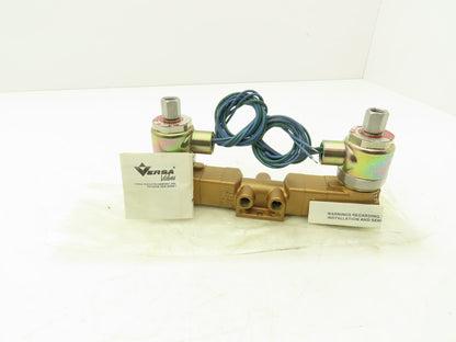 Versa VXX-4324-H-XX-38C-10 Pneumatic Solenoid Valve 4-Way 3-Pos 1/4"npt 120VAC