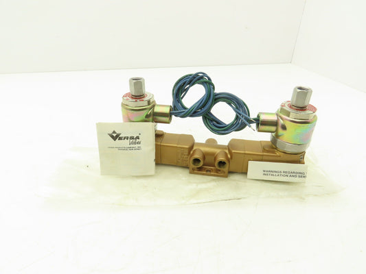 Versa VXX-4324-H-XX-38C-10 Pneumatic Solenoid Valve 4-Way 3-Pos 1/4"npt 120VAC