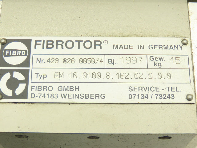Fibro Fibrotor EM 10.0100.8.162.02.0.0.0 Rotary Index Table 100mm Dia 230/400V