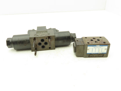 Yuken DSG-01-3C4-D24-70 Directional Solenoid Valve 3 Pos 4 Way 24VDC W/Manifold
