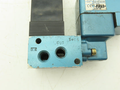 MAC 251B-111AAAA Pneumatic Air Solenoid Valve Regulator 120 psi 120VAC 24VDC 3/2