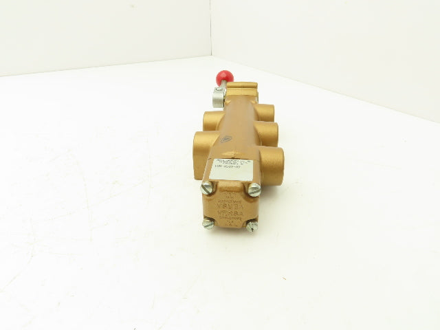 Versa TUH-4509-89 Hydraulic Manual Hand Lever Valve Brass 500 psi 1/2" NPT 4/3