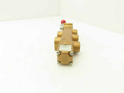 Versa TUH-4509-89 Hydraulic Manual Hand Lever Valve Brass 500 psi 1/2" NPT 4/3