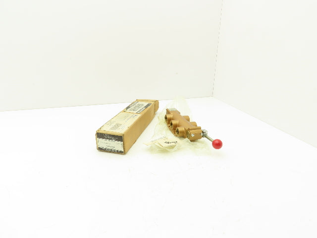 Versa TUH-4509-89 Hydraulic Manual Hand Lever Valve Brass 500 psi 1/2" NPT 4/3