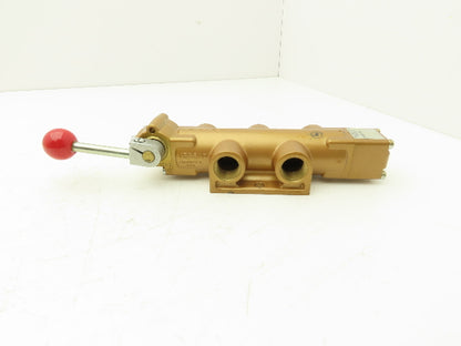 Versa TUH-4509-89 Hydraulic Manual Hand Lever Valve Brass 500 psi 1/2" NPT 4/3