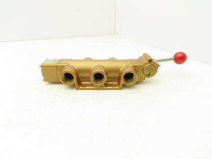 Versa TUH-4509-89 Hydraulic Manual Hand Lever Valve Brass 500 psi 1/2" NPT 4/3