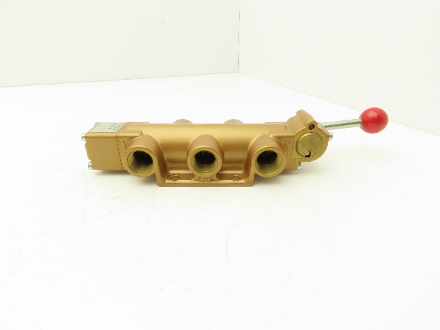 Versa TUH-4509-89 Hydraulic Manual Hand Lever Valve Brass 500 psi 1/2" NPT 4/3