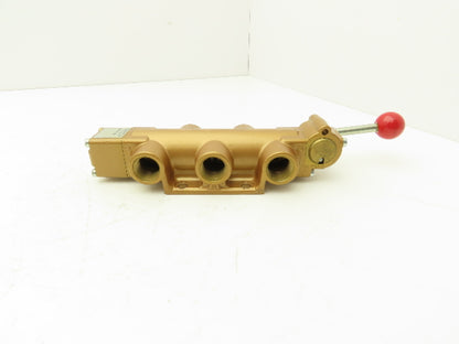Versa TUH-4509-89 Hydraulic Manual Hand Lever Valve Brass 500 psi 1/2" NPT 4/3