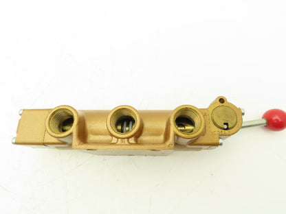 Versa TUH-4509-89 Hydraulic Manual Hand Lever Valve Brass 500 psi 1/2" NPT 4/3