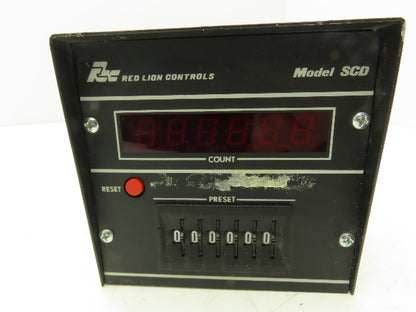 Red Lion SCD00600 Digital Counter Preset 115VAC 1/4 DIN 6 Character