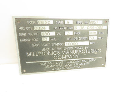 Milltronics VM20 A CNC Machine Spindle Assembly