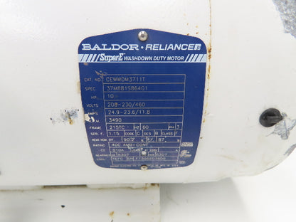 Baldor CEWWDM3711T AC Motor 10Hp 3490rpm 230/460V 3Ph 215TC Foot Mount Washdown