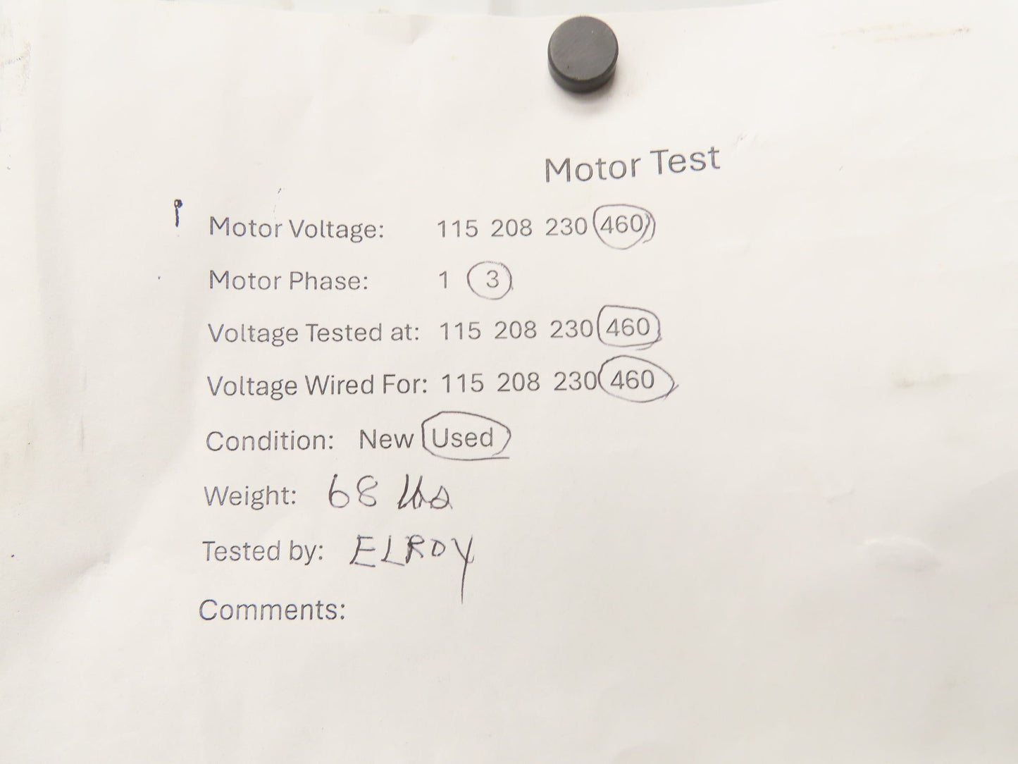 Siemens 1LA91074KA12 Metric AC Motor 3kw 1435rpm 460V 3PH IEC 100L