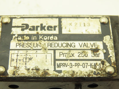 Parker MPRV-3-PP-07-K-N-11 Hydraulic Pressure Reducing Sandwich Valve