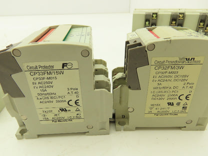 Fuji Electric Circuit Breakers AC/DC | 3/5/10/15A | 2/3-Pole | Mixed Lot of 11