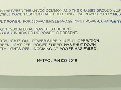 Hytrol 033.3016 Conveyor Electrical Enclosure Power Supply Unit 24VDC 5A 8x8x6"