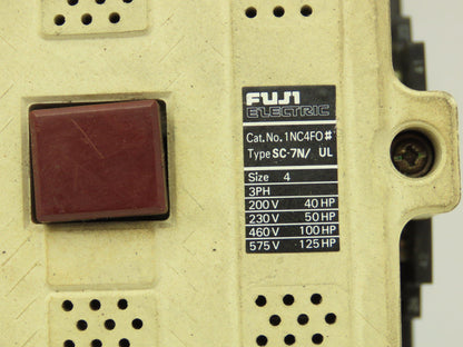 Fuji Electric 1NC4FO Motor Starter 150A 125Hp 600V 3Ph Heater 110-130A Coil 120V