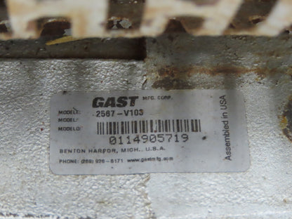 Gast 2567-V103 Vacuum Pump 21cfm 15psi 1.5Hp 230/460V 3PH 3/4"npt
