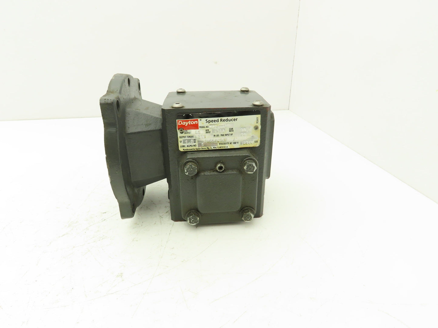 Dayton 4Z288C Worm Gearbox 20:1 Reducer 88rpm 1/5Hp 56C Left Hand Output