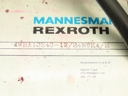 Mannesmann Rexroth 4WRA10E40-12/24N9K4/M Hydraulic Solenoid Valve 24VDC