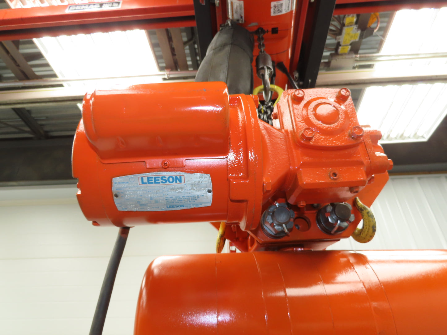 CM Lodestar L 1 Ton Electric Chain Hoist 16 FPM 15' Lift 120 Volt Power Trolley