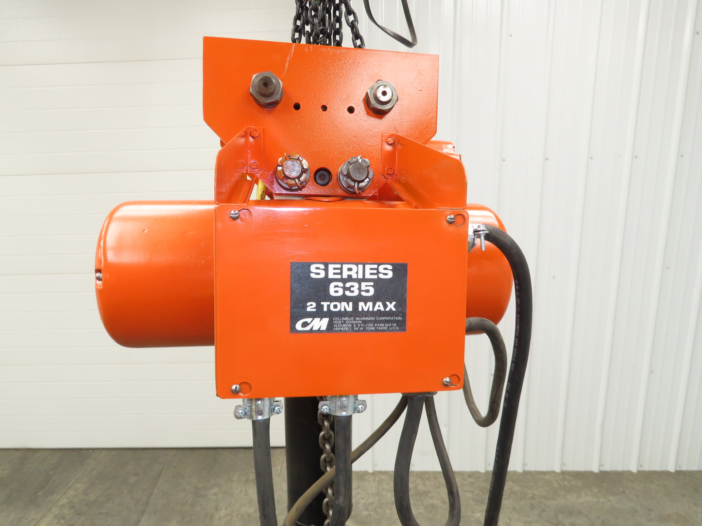 CM Lodestar L 1 Ton Electric Chain Hoist 16 FPM 15' Lift 120 Volt Power Trolley