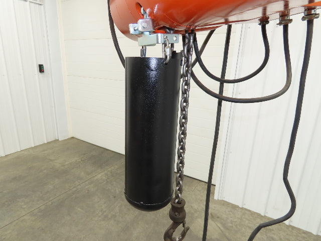 CM Lodestar L 1 Ton Electric Chain Hoist 16 FPM 15' Lift 120 Volt Power Trolley